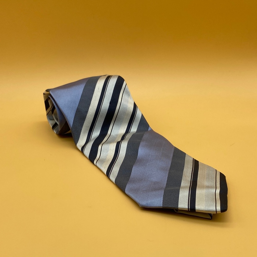 Gucci silk striped blue tie - 0021QS